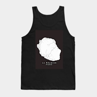 La Reunion France Island Map Tank Top